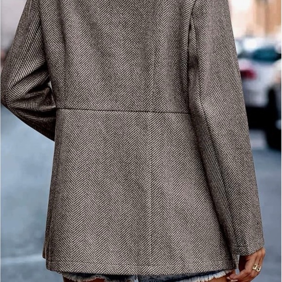 Casual Open Front Blazer Women’s Coat Long Sleeve Stand Collar Size Small - Picture 2 of 3